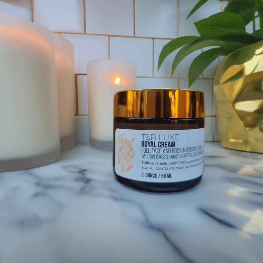 T&B Royal Whipped Tallow Skin Cream Intensive Care with Manuka Honey and Moringa Oil - T&B LUXE Tallow Balm with Manuka Honey All Natural 