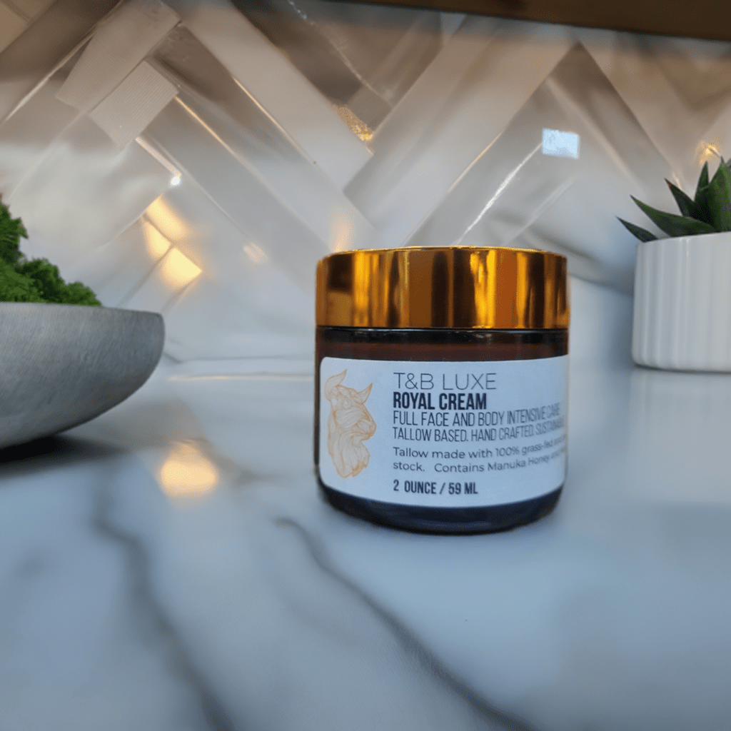 T&B Royal Whipped Tallow Skin Cream Intensive Care with Manuka Honey and Moringa Oil - T&B LUXE Tallow Balm with Manuka Honey All Natural